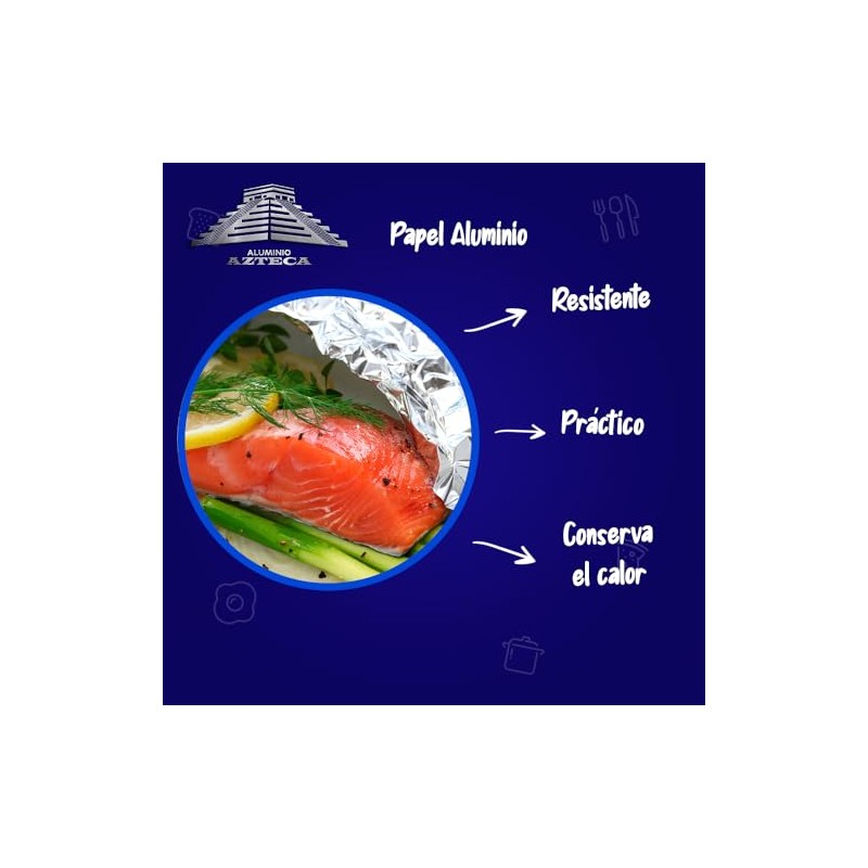 Aluminio Azteca, Rollo de Papel Aluminio, modelo 200 calidad superior