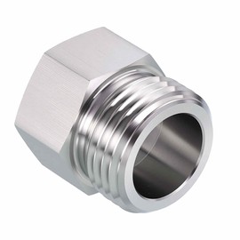 Kozelo 1pc 3/4" Female Right to 1/2" Female NPT Solid 304 Stainless Steel Hex Bushing Hose Fitting Adapter Reducer Pipe Leak Repair Bathroom Remodeling Tool Extension