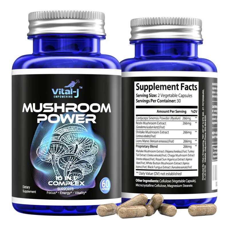 Complejo De Hongos 10-en-1 60 Cápsulas - Vital-j