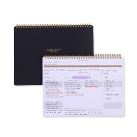 ZERONE CENTRE Productivity Weekly Planner - 54 Sheets Dashboard Spiral Deskpad Has 6 Focus Areas to List Tasks for Goals, Projects, Clients, Academic, or Shopping-Organize Your Daily Work Efficiently