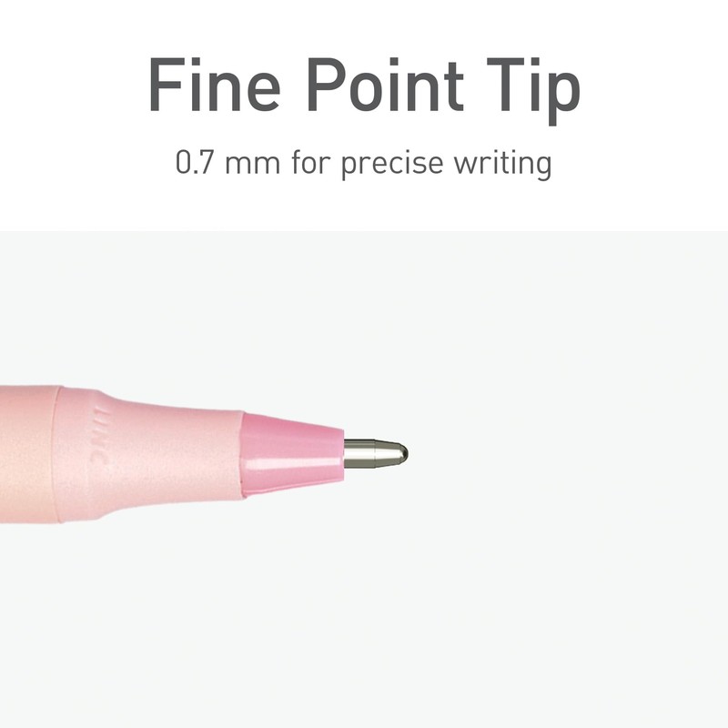 Pentonic Ballpoint Pens, 10 Count, Frosted Pale Pink Barrel with