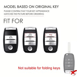 ontto Alloy Car Key Fob Cover Fit for Kia Sportage 4 Seltos Sorento Optima Niro K2 K5 Rio Sonet Cerato Forte Picanto Stonic Remote Key Case Keyring Key Shell Holder Keychain