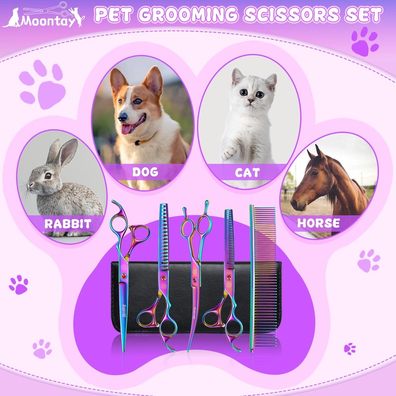 Professional Dog Grooming Scissors Set, 7 Inch/8 Inch Pet Grooming