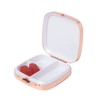 Einfache quadratische tragbare Pillendose aus Metall mit 3/8-Fach (Small, Rose