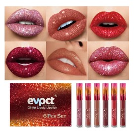 Set De Pintalabios Líquidos Lip Glosses, Mate A Purpurina,
