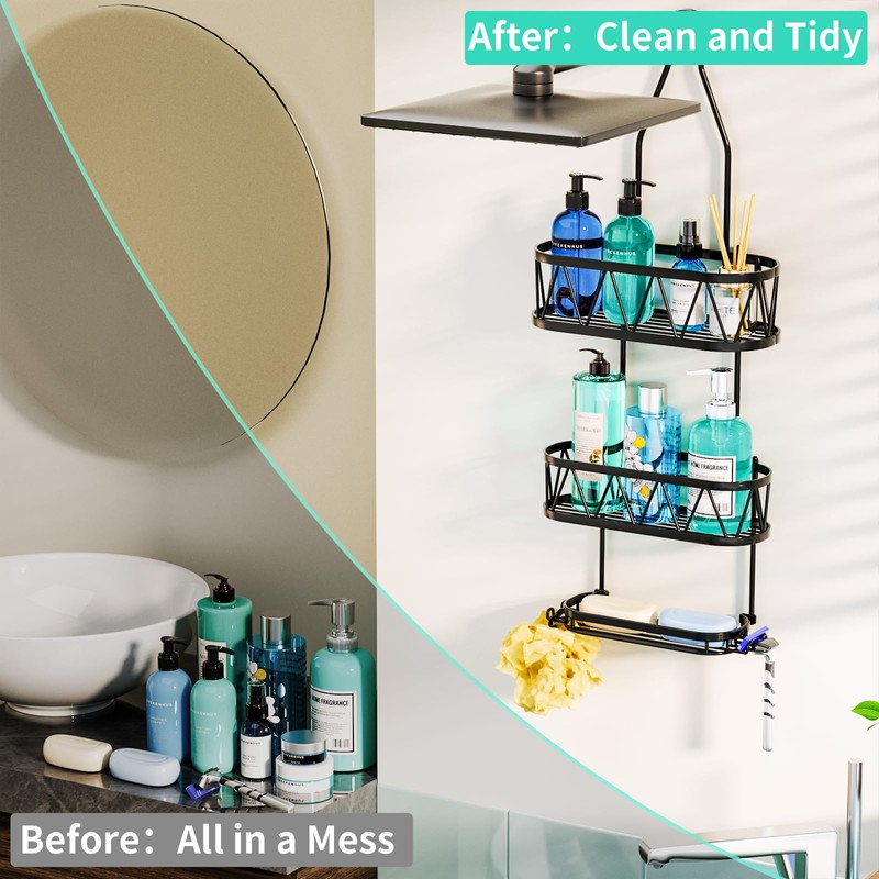 HapiRm Shower Caddy over Shower Head, Rustproof & Waterproof Shower