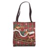 Christmas Sleigh Plaids and Snowflakes Tote Bag