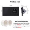JIMEIDA Socket with Light Switch, Black, Flush-Mounted, Single 1-Way Light