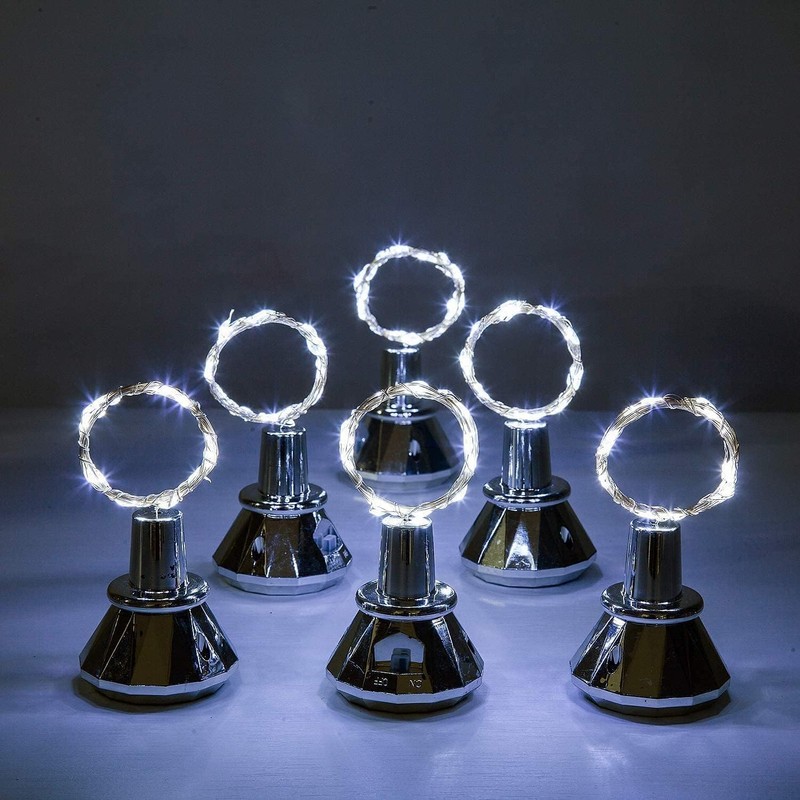 Upgraded 12 Pack Diamond Solar Wine Bottle Lights, 20 LEDs