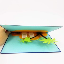 POP CARD EXPRESS Beach Pop Up Retirement Card - Birthday Card, Congratulations Card, Retirement Card, Fathers Day, Mothers Day Beach Pop Up Card (Island)