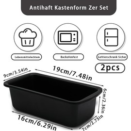 JJYHEHOT 2PCS Small Loaf Pan for Baking Bread, 1lb Bread Loaf Tin, 7.5 x 3.5 x 2.4 inch Banana Bread Pans, Non-Stick Meatloaf Pan, Rectangular Bread & Loaf Tins for Ovens Air Fryer