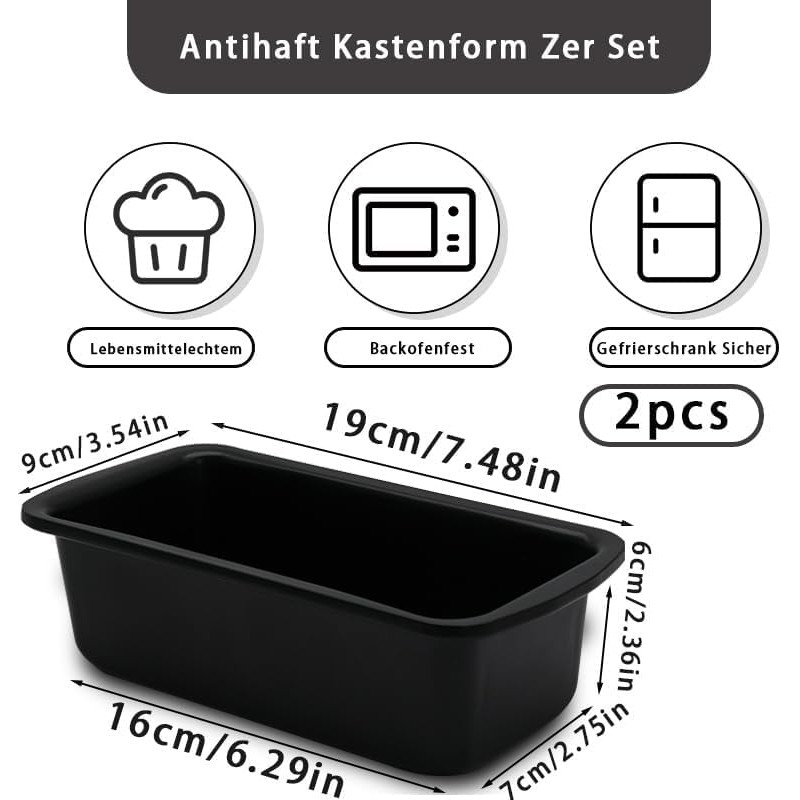 JJYHEHOT 2PCS Small Loaf Pan for Baking Bread, 1lb Bread
