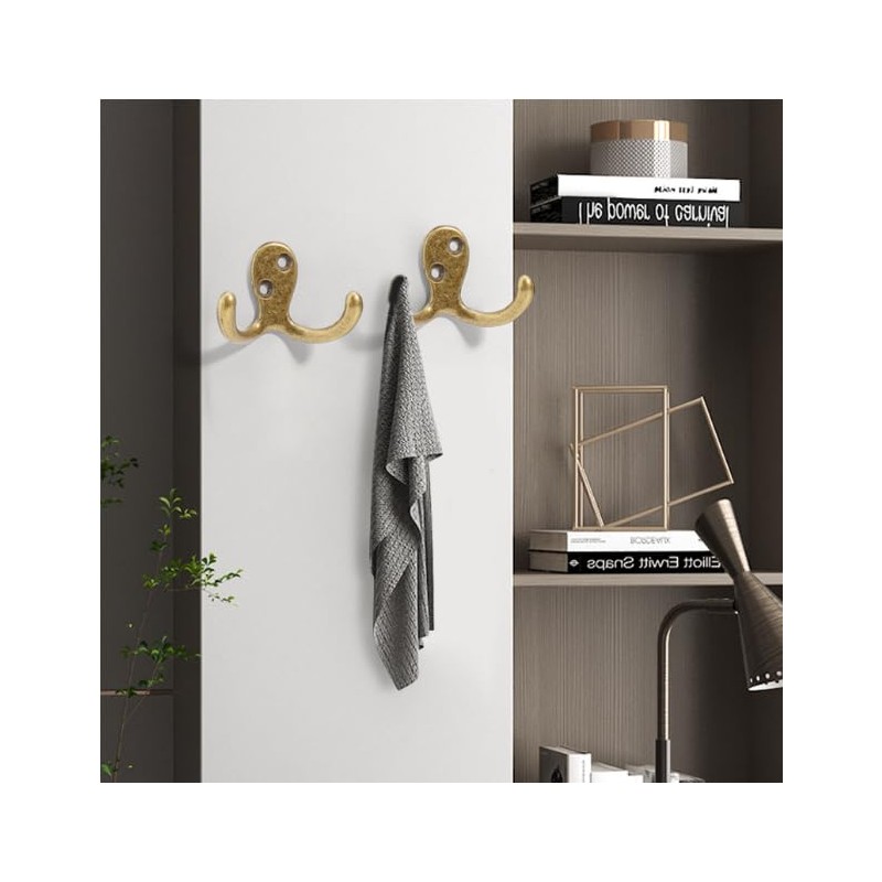 BIPEE 20Pack Coat Hooks, Heavy Duty Double Prong Coat Hooks