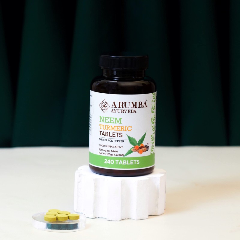 Arumba Ayurveda Arumba Ayurveda Neem Turmeric Balls Tablet with Black