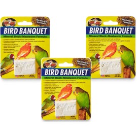 (3 Pack) Zoo Med Bird Banquet Mineral Blocks - Mealworm Formula - Small (1 Ounce Per Pack)