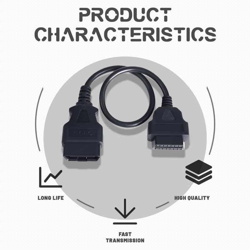 WINUERK OBD1 to OBD2 Adapter, OBD2 Scanner Diagnostic Tool, Cable