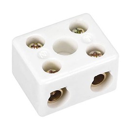 uxcell 2 Way Ceramics Terminal Blocks High Temp Porcelain Ceramic Connectors for Electric Wire Cable