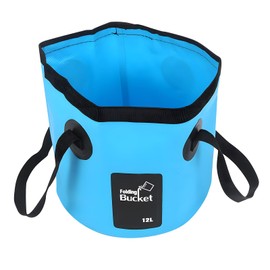 VINSPIRE Collapsible Folding Bucket 12L - Portable Foldable Water Container for Camping, Fishing, Outdoor, Plumbing - Leak-Proof Reinforced Bucket Bag for Foot Soaking, Car Wash, Gardening
