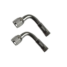 【TOUFEIYUAN 】バイク 空気入れ アダプター バイク 90° 90度 エクステンション L型 Lワード エアバルブ 原付バイク用 2個 銀 車両/小径ホイール/自動車/バイクに適用金属延長ロッド延長チューブ (シルバー)