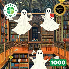 Lucky Puzzles - Spirits in The Stacks - 1000 Piece Jigsaw Puzzle for Adults | Unique Haunted Library Puzzle | Best New Brain Teaser for Puzzle Lovers