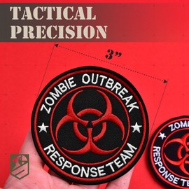 Bluyellow - 2 parches de equipo de respuesta a brotes de zombi, parche bordado de gancho y bucle, parches tácticos divertidos para mochila táctica, chaleco, sombrero, arnés para perro, opción de coser