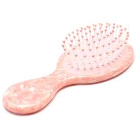 QinGoo Pink Acetate Hair Brush Women Travel Hair Brush Detangling Brush for Curls, Thick, Thin, Long, Short or Straight Hair, 1 Piece (Pink, 14 cm x 4.8 cm)