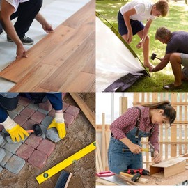 Edward Tools Rubber Mallet Hammer 16 oz - Durable Eco-friendly Rubber Hammer Head for Camping, Flooring, Tent Stakes, Woodworking, Soft Blow Tasks without Damage - Ergonomic Grip Handle (6)