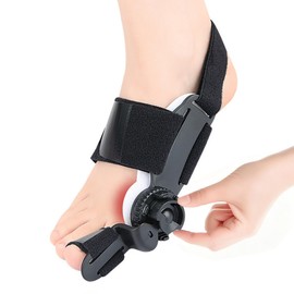 Bunion Corrector Big Toe Straightener for Women & Men, Orthopedic Bunions Correction with Non Slip Separators Adjustable Hallux Valgus Corrector Suitable for Left/Right Feet, 1PCS (Black)