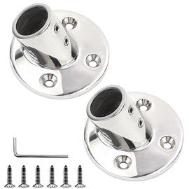 SHENGHUISS Boat Hand Rail Fitting Heavy Duty 316SS Marine Round Base with L Shape Hex Key and Screws Round Base 60° 1-1/4 inch 2 Pack