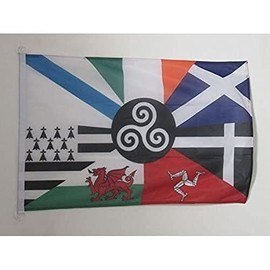 Multi Celtic NAUTICAL Flag 18'' x 12'' - Celtic countries flags 30 x 45 cm - Banner 12x18 in for boat - AZ FLAG