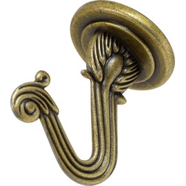Hillman Swag Hooks Antique Brass 30 lb- 2 Pack 122232