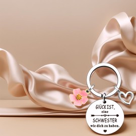 EFNHJF5 Gifts for Women, Girlfriend, Gifts for Mum, for Sisters, Keyring Gifts for Women, Inspirational Gifts for Girlfriend, Sister, Colleague, Wife, Aunt and Mother, Glück Ist,eine Schwester wie