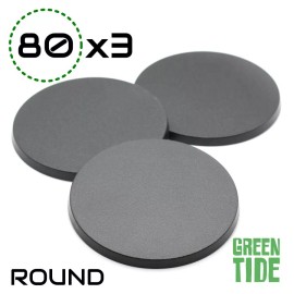 Unbranded Lot of 3 - 80mm Round Bases For Warhammer 40k + AoS Plastic Base
