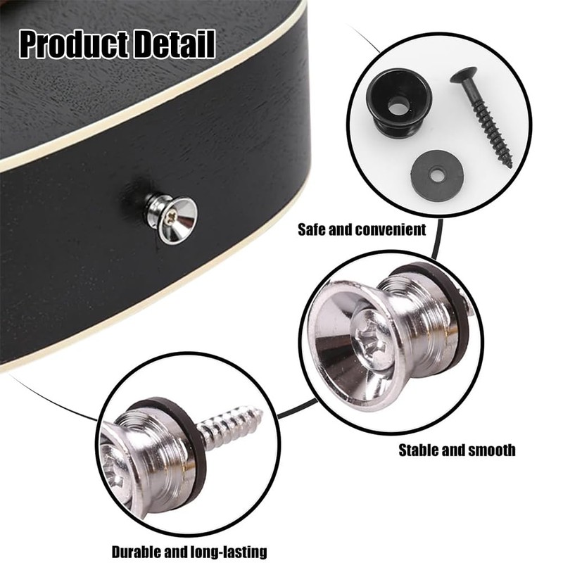 Guitar Strap Fixator, Guitar Strap Blocks, 9 Pieces Metal Guitar
