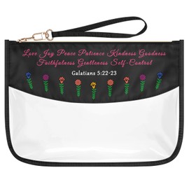 Christian Gifts for Women Makeup Bag Inspirational Religious Gift for Sister Friends Daughter Coworker Teacher Nurse Birthday Gifts Faith Based Gifts Clear Cosmetic Bag Travel Zipper Toiletry Pouch