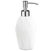 Essentra Home White Soap Dispenser with Chrome Metal Pump 355 mL - Modern White Collection