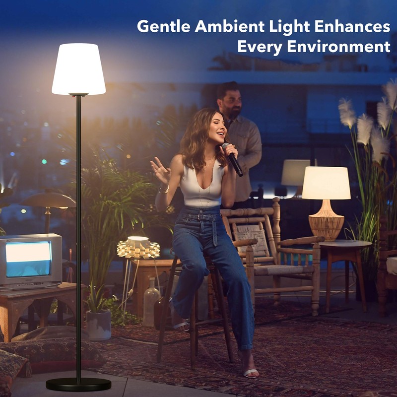 Outdoor Floor Lamp, 100% Solar Powered Floor Lamp for Patio