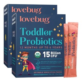 Lovebug Probióticos Niños 12m-4a Estreñimiento 60 Paquetes
