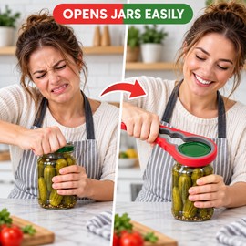 4-in-1 Jar Opener for Kitchen Use – Manual Multi-Purpose Lid, Can & Bottle Opener for Everyday Convenience