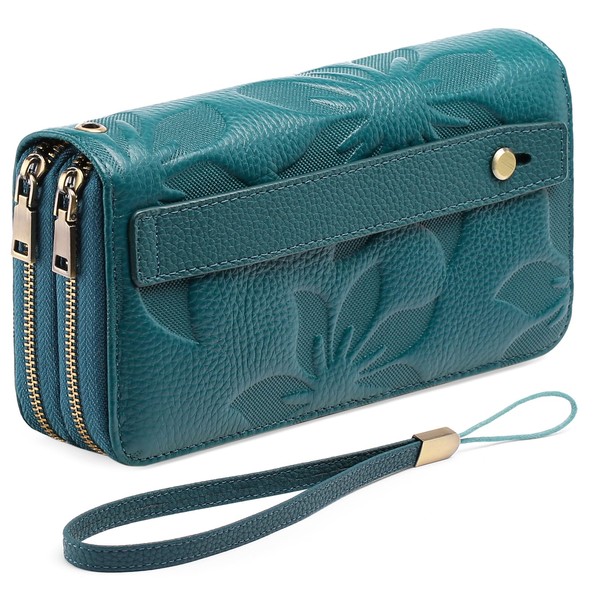 GAEKEAO Wallet for Women Clutch RFID Blocking Leather Wristlet Purse
