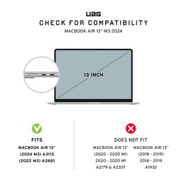 [U] by UAG Designed for MacBook Air 13" Case 2022-2025 M2/M3/M4 (A3240 A3113 A2681) - Translucent Durable Lightweight Impact Resistant Laptop Protective Cover, Lucent Ice/Black