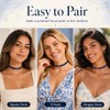 AnalysisyLove Blue Velvet Rhinestone Pendant Choker Necklace for Women