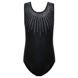 BAOHULU Gymnastics Leotards for Girls Shiny Jewels Kids Athletic Apperal Dance Outfit B199_Black_8A