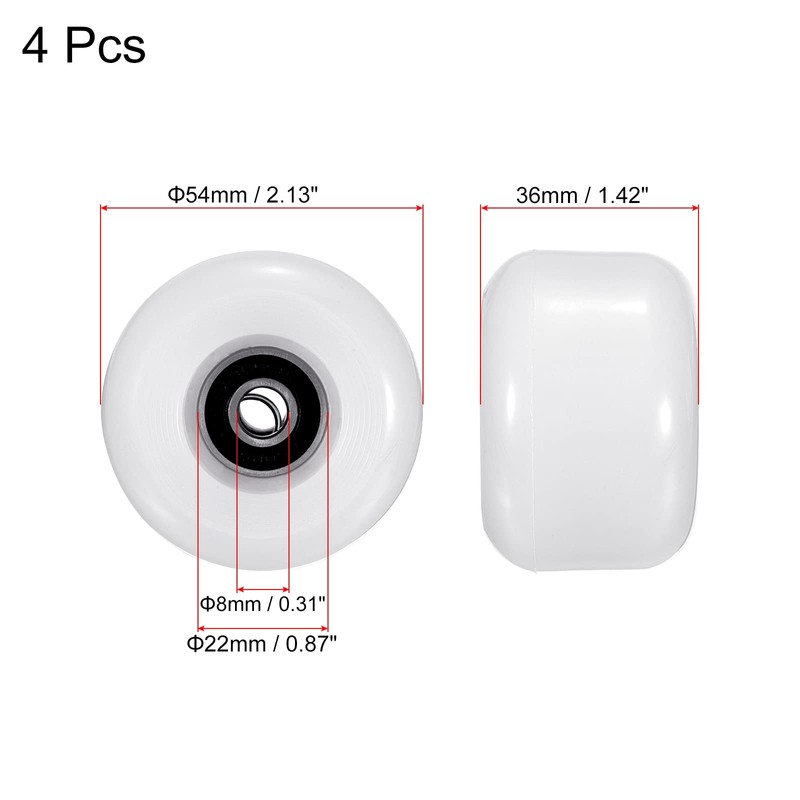 PATIKIL Pack of 4 54 mm Longboard Wheels with Bearings