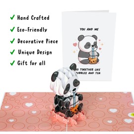 CENTRAL 23 Pop Up Card Panda - Funny Birthday Cards For Men Women - Bubble Tea - Happy Anniversary Card For Husband Wife Girlfriend Boyfriend - Popup 3D Valentine's Day Cards - Comes With Stickers
