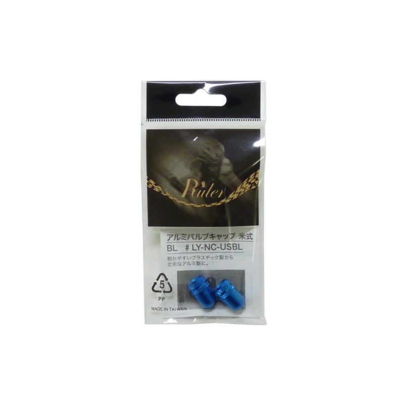 Ruler LY-NC-USBL Aluminum Valve Cap for American Valve Blue