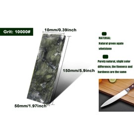 CBRIGHT Knife Sharpening Stone,10000 Grit Sharpener Whetstone Final Fine Polishing Natural Green Honing Oilstone for Knives Tools,Cutting Tools (5.9x1.97x0.39Inch)