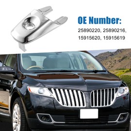 A ABSOPRO Front Left Exterior Door Handle Lock Cover Cap Replacement for Lincoln MKX 2011-15 Plastic Chrome Tone