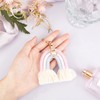 WADORN Weaving Rainbow Tassel Keyring Boho Rainbow Tassel Charm Macrame