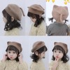 JK Home Kids Girls Wool Beret Hat with 4pcs Hair